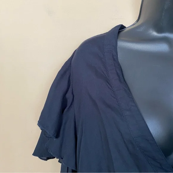 Intimately Free People Call Me Later Navy Blue Ruffle Sleeve Bodysuit - Picture 5 of 11